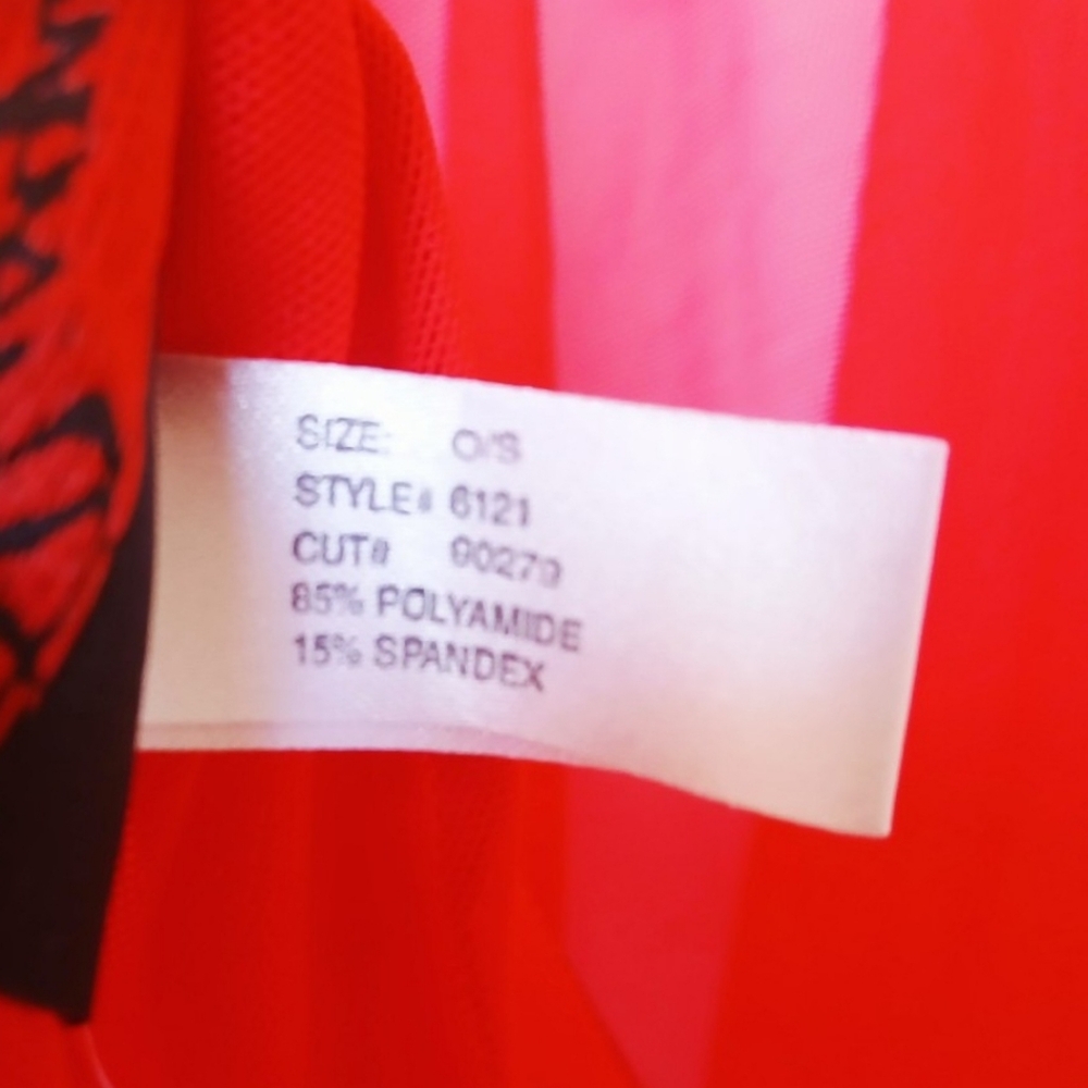 RISQUE Sexy Red Lingerie Nightie Sheer Flowy Skirt Satin Waist Tie & Hem OS - Picture 3 of 5